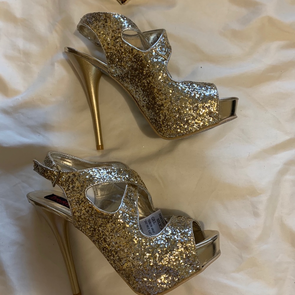 Gold Glitter heels